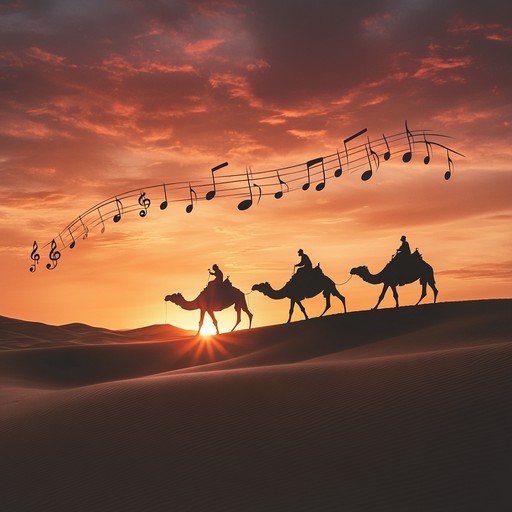 An instrumental drum and bass composition that blends fast paced rhythms with traditional middle eastern instruments, creating an atmospheric and energetic track reminiscent of a desert journey.