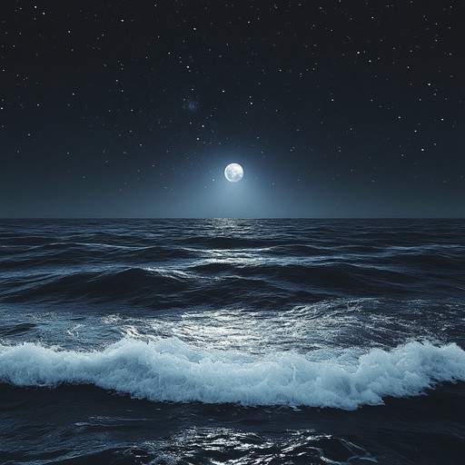 A gentle, dramatic instrumental composition that evokes feelings of solitude and introspection, inspired by the vastness of silent seas under a moonlit sky.