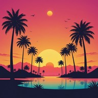 futuristic blend of tropical vibes and synth.