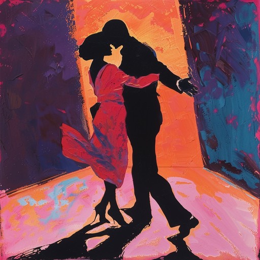 This instrumental piece features energetic tango rhythms that evoke the spirit of a passionate romance, with dynamic accordion melodies and intricate guitar strumming creating an irresistible urge to dance. The music's lively pace, sharp accents, and expressive phrasing paint a vivid picture of a night filled with intense emotions and vibrant movement.