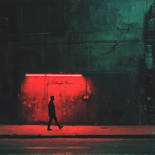 This instrumental piece captures the melancholic atmosphere of wandering alone through a neon lit cityscape at night, blending moody synthesizers with a slow, pulsing beat to evoke feelings of isolation and introspection