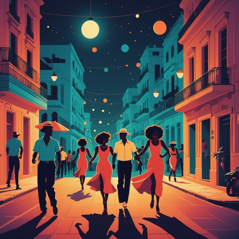 This alternative version further delves into the contrast between the dark, edgy undertones of the conga's rhythms and the enchanting, pulsating life of havana after sunset, embodying the city's dual nature.