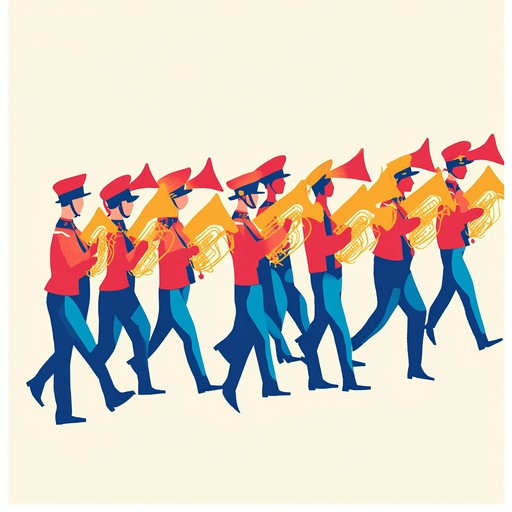 Lively and upbeat military marching song celebrating a joyful and triumphant victory parade, featuring a robust rhythm and uplifting melodies that inspire pride and unity.