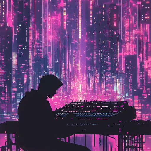 Pulsating synthesizer rhythms intertwined with glittering glam influences, creating an exhilarating soundscape evoking a futuristic journey through the stars.