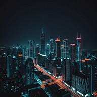 futuristic cityscape filled with victorious sounds