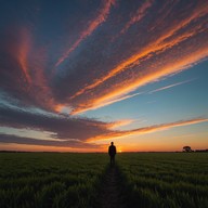 lonesome track echoing, expansive vistas unfold