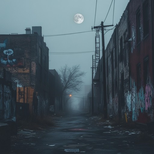 An instrumental hiphop track featuring ominous beats and unsettling soundscapes, blending eerie melodies with atmospheric production to create a haunting mood