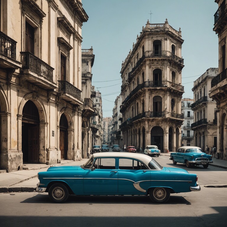 This rumba track encapsulates the essence of a longing nostalgia that clings to the warm, breezy havana nights. By blending traditional rhythms with a melancholic melody, this piece evokes scenes of old world charm and the bittersweet memories of a city trapped in time. The primary instrument, the spanish guitar, carries the emotional weight of the tune, with its tender plucks and intimate cadences deeply touching the soul of its listeners.