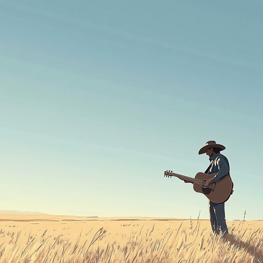 A lush, heartfelt western instrumental with gentle guitar strumming, evoking the imagery of cowboys riding through sun drenched prairies at sunset. The piece is rich with emotional depth, capturing moments of solitude, reflection, and the bond between man and nature. The music transitions through warm, gentle melodies that flow like a heartfelt conversation, conjuring a sense of nostalgia and peace.