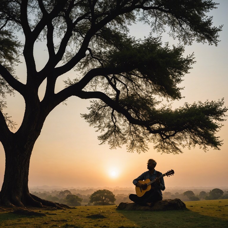 Combines the meditative articulations of a sitar with the raw power of electric guitar in a rock setting, creating a deeply introspective sound that explores themes of solitude and self reflection. The fusion of these distinct musical elements produces a uniquely resonant raga rock experience. The track features extended alap (introductory) sections that set a contemplative tone, gradually building to a high energy jhala (fast paced climax) that combines both indian classical and rock motifs.