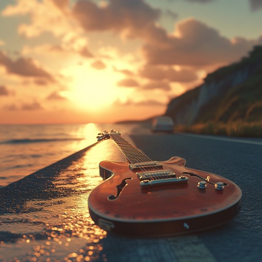 Imagine driving down a coastal road at sunset, the sky painted with warm hues of orange and pink. The smooth guitar rhythms blend seamlessly with subtle percussion, creating a relaxed and carefree atmosphere. This track captures the essence of a peaceful summer evening, the breeze in your hair and the sound of waves nearby. It's the perfect soundtrack for unwinding and savoring tranquil moments.