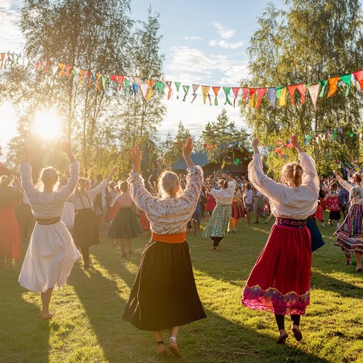 This instrumental piece reflects the joy and energy of finnish summer festivals. It combines bright, cheerful melodies with lively folk rhythms, perfect for invoking the festive atmosphere of nordic celebrations.