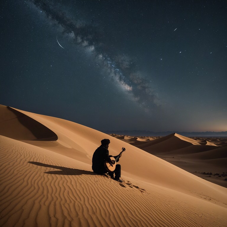 This piece takes the listener through the sands of time, capturing the soulful and mysterious spirit of the middle east with each note played. It's an invitation to a passionate dance among the desert dunes, illuminated by a moonlit sky.