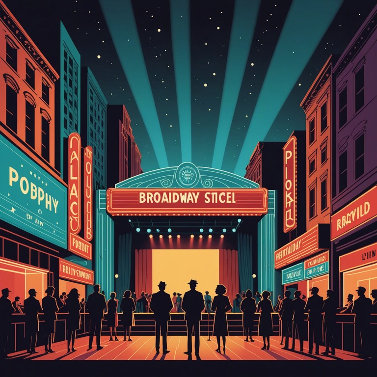 A song that embodies the spirit of a bustling broadway show, filled with dynamic shifts and vibrant harmonies, perfect for invigorating an audience during a pivotal scene.