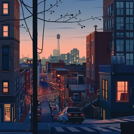 Exploring the quiet moments of urban life at twilight, this piece intertwines subtle electronic elements with soft piano, creating a melancholic yet peaceful reflection on solitude. Each note invites introspective thought, resonating with the tranquil cityscape.