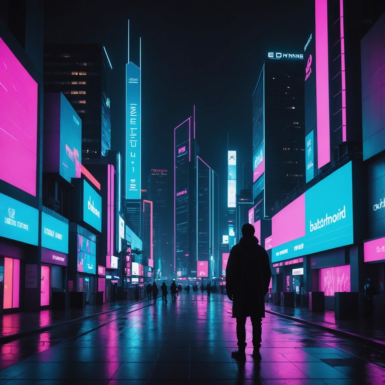 In the heart of a sprawling cyberpunk cityscape, amidst towering neon signs and the distant hum of automated traffic, a vivid composition emerges that blends digital soundscapes with traditional instrumentation. This track captures the juxtaposition of cutting edge technology and human emotion, creating an elegant yet melancholic portrayal of the future.