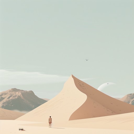 A serene musical piece that encapsulates the vast, tranquil expanses of the desert landscape, augmented by a haunting oud melody that echoes the mystique of the middle east, blending traditional rhythms with subtle modern influences