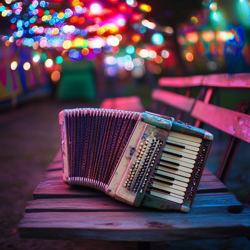 A captivating instrumental piece that transports listeners to a nostalgic carnival, where the joyous and vibrant atmosphere mingles with a tinge of melancholy. The harmonies of the single accordion carry the listener through a parade of colorful stalls and distant laughter, juxtaposed with wistful moments of reminiscence from a past celebration. The bittersweet melodies perfectly capture the essence of fleeting joy, leaving a lasting impression on the heart