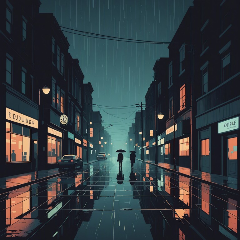 This track captures the essence of a rainy, deserted cityscape at night, where the soft hums and pulses of electronic sounds interlace with a deep sense of solitude and introspection. It's as if the silence speaks volumes, offering a reflective and deeply emotive experience through minimalistic yet powerful sonic textures.