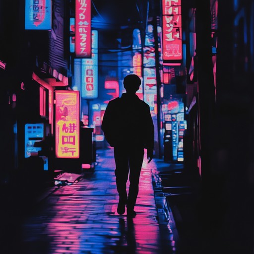 An instrumental track that captures the pulsating energy of tokyo's nightlife through minimalist electronic beats. The composition uses sparse but powerful synth lines and rhythmic patterns to evoke the feeling of traversing neon lit streets, combining traditional japanese sound elements with modern electronic minimalism.