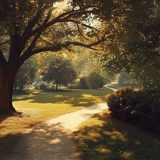 A breezy instrumental muzak piece that captures the essence of a sunny afternoon stroll along a serene park path. The melody is light and airy, designed to evoke a sense of carefree joy and simplicity. A soothing combination of gentle synths, soft percussion, and subtle bass lines create a tranquil ambiance perfect for relaxing moments.