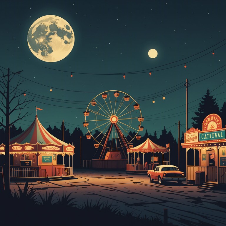 This track combines the intimate feel of a nostalgic cabaret with the dark overtone of abandoned carnival grounds. Rich, eerie melodies evoke images of shadowy figures dancing among dusty, forgotten rides. The music is both a lament and a celebration of bygone days, filled with intricate harmonies and a haunting atmosphere.