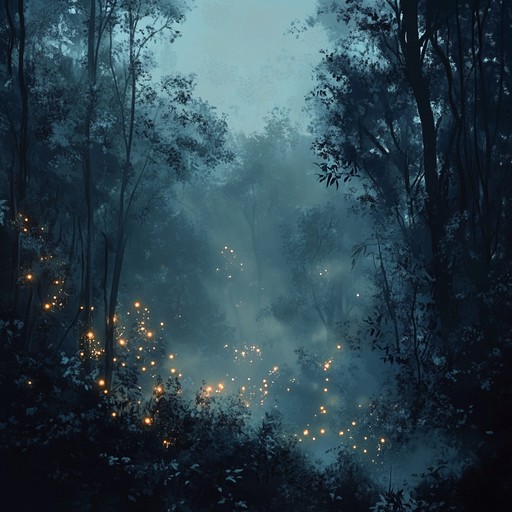 A haunting instrumental journey through a twilight forest, where each note conjures visions of mystical creatures and latent magic. The atmosphere is thick with suspense, creating an unnerving yet captivating ambiance. As the melody progresses, whimsical elements intertwine with chilling undertones, offering a seamless blend of wonder and fear