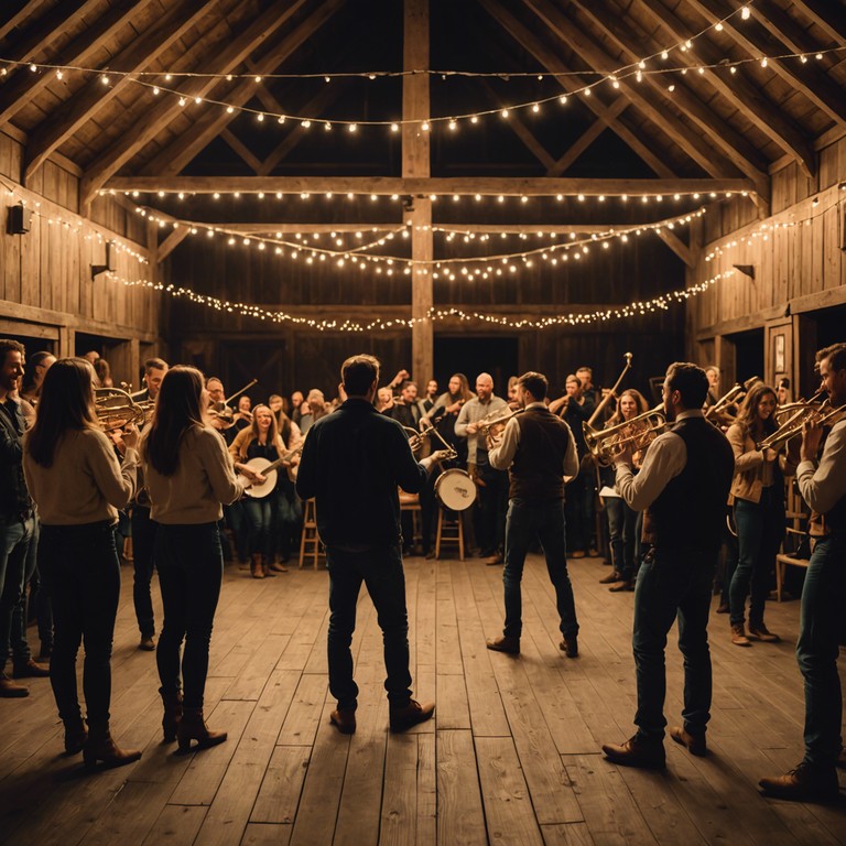 A unique fusion where funky bass lines and rhythmic banjo strums create a vibe of a lively barn dance laced with the spirit of a soulful urban bash. Full bodied brass segments intermingle with plucky string details offering a refreshing take on rural meets urban soundscapes.