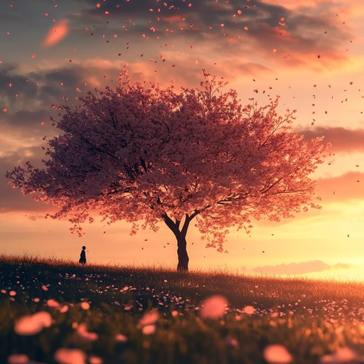 A heart wrenching instrumental that captures the bittersweet farewell of cherry blossom season, this piece blends delicate piano melodies with subtle strings to transport listeners into a japanese anime world filled with longing and faded memories