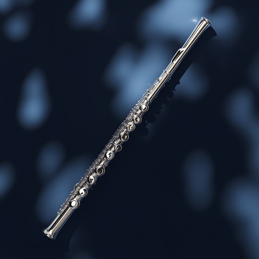 A chilled flute melody drifts hauntingly in a dark, mist filled evening, evoking feelings of solitude and eerie tranquility