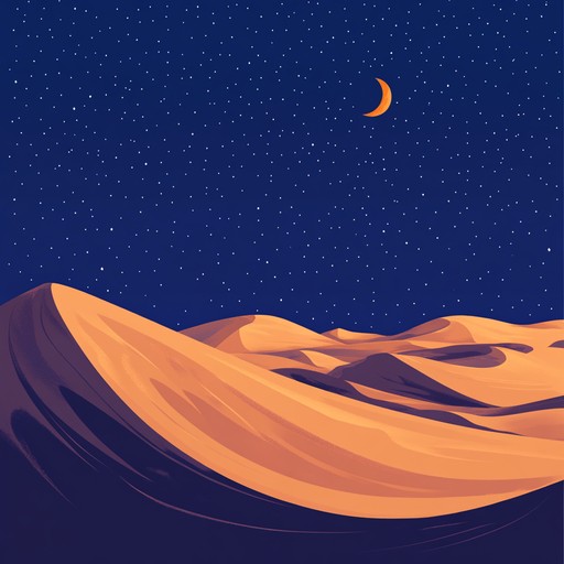 An instrumental piece blending the haunting sounds of the oud and desert winds, capturing the essence of saharan dunes under the starry night sky