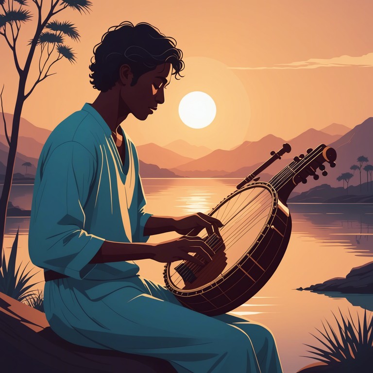 Imagine a serene sundown in the vast sahara, where the gentle strumming of a kora blends perfectly with soothing electronic waves, creating a perfect zen moment.