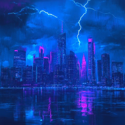 A powerful instrumental electronica piece featuring energetic synthesizers and dynamic rhythms that evoke the sensation of a rising storm, blending futuristic sounds with intense beats.