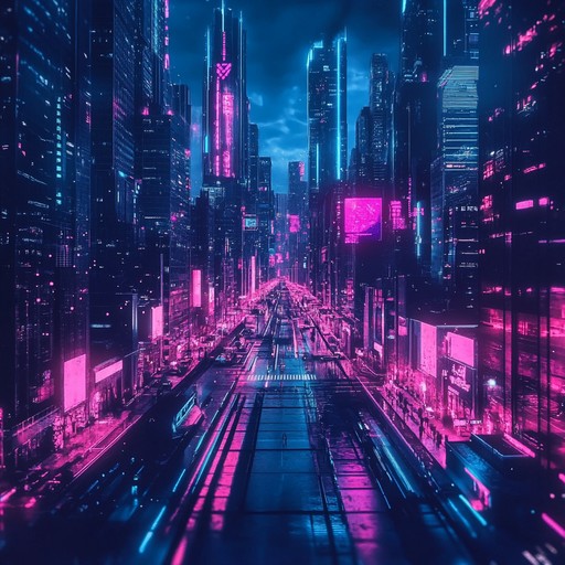 Imagine a neon lit cityscape at night, where the chaotic bustle of the day gives way to a tranquil, high tech ambience. Gentle electronic waves envelope the listener, creating a calm yet futuristic atmosphere. Soft synth pads intertwine with subtle, rhythmic beats to convey a unique blend of serenity and modernity