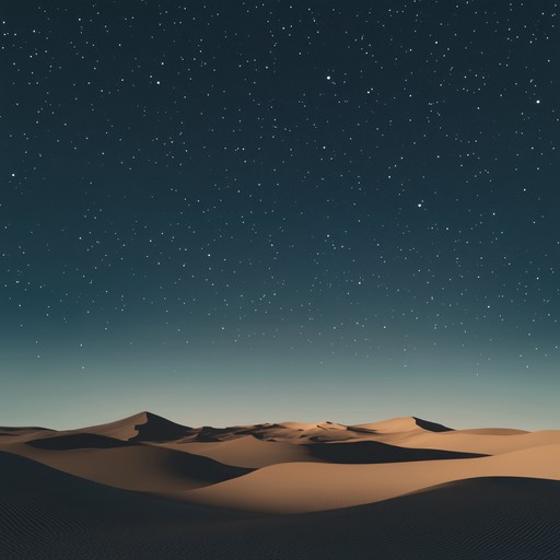 This piece combines serene desert nighttime ambiance with celestial tones. Ethereal synths and delicate oud create a sophisticated atmosphere under a starlit sky. Ghostly whispers and echoes add to the mystical feel.