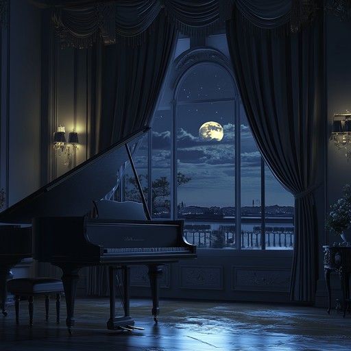 A graceful piano piece weaving soothing melodies reflecting unspoken emotions of a blossoming romance under twilight's glow.