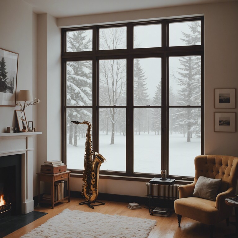 A melody that encapsulates the joyful spirit of the holiday season, blending classic jazz sounds with festive rhythms to create a warm, inviting atmosphere. The composition centers around the rich tones of a saxophone that carries the melody through a snowy evening soundscape, evoking feelings of nostalgia and celebration.