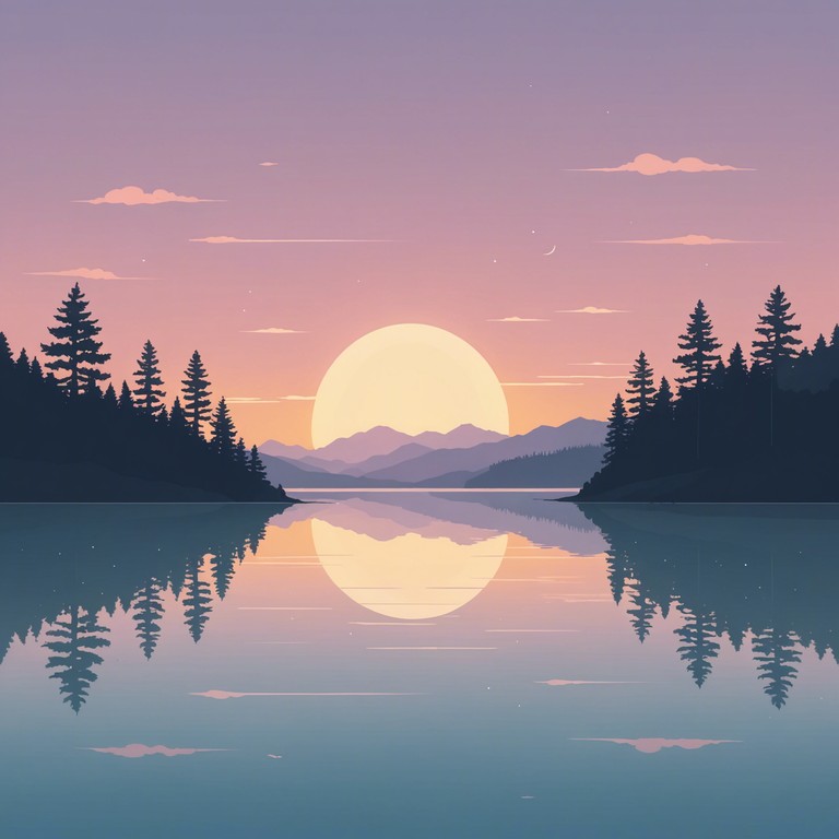 Imagine a slowly unwinding melody, crafted by a gentle synthesizer that brings to mind tranquil waters and soft, glowing horizons. The music flows like soft waves against a serene landscape, ideal for relaxation and contemplative moments.