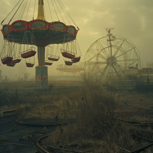 Imagine walking through a fog-shrouded, decrepit carnival ground, with rusted rides creaking in the wind and ghostly figures lurking in the shadows. The music captures the unsettling atmosphere of a once-lively place now consumed by an otherworldly presence. Distant, distorted carnival melodies intertwine with dissonant tones and unnerving sound effects, creating a chilling and immersive soundscape that tells the story of the carnival's dark past and the lost souls that inhabit it.