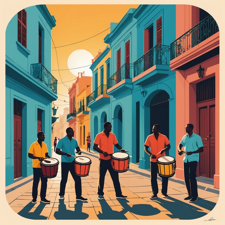 This track embodies the joyous energy of a havana morning, where the vibrant street scenes come alive through a blend of whimsical melodies and deep afro cuban rhythms. The music captures the essence of a city pulsating with life and color, flowing seamlessly between playful interludes and powerful percussive beats