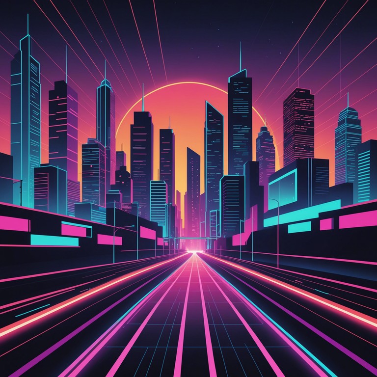 This track sets forth a soaring narrative with lively, synthesized rhythms that build a landscape of futuristic cities lit by neon. Aggressive basslines meet intricate synth melodies to create an ambiance that's both uplifting and endlessly energetic.