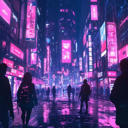 An instrumental blending electronic beats and lush synths, painting a hopeful picture of a future cyberpunk city where amidst the shadows, optimism shines through neon lights.