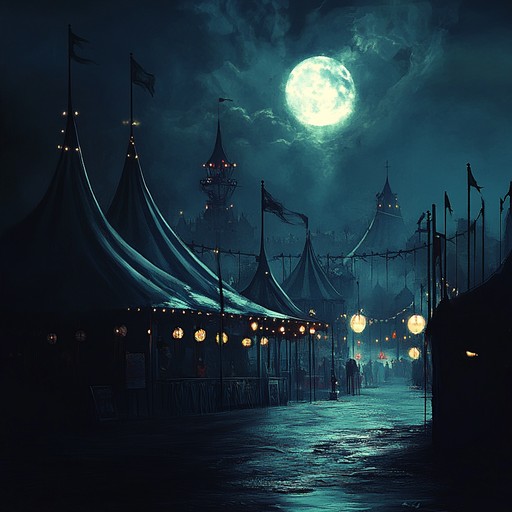 Step into an eerie, dreamlike carnival world where shadows dance and whisper secrets against a backdrop of twisted, yet elegant tunes; each note begs for a macabre waltz under the moonlit night.