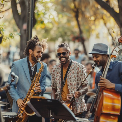 A spirited and vibrant jazz tune that captures the essence of a blissful summer with soulful saxophone leads, energetic rhythms, and euphonic harmonies, designed to uplift and energize.