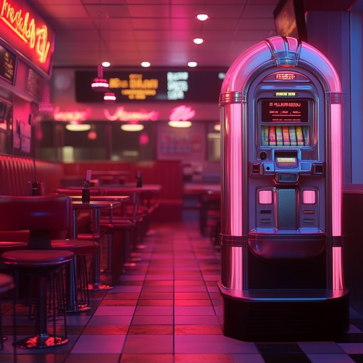 Step into the retro past with a unique instrumental track that merges the vibrant energy of 1950s diners with pulsating synth waves. The song evokes a night filled with neon lights, jukebox melodies, and the carefree spirit of classic americana. Perfect for scenes capturing timeless joy and vintage vibes.