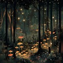 strange, whimsical forest alive with quirky mysterious sounds