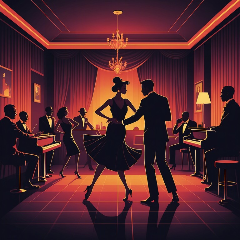 This track embodies a dynamic blend of traditional latin rhythms infused with the jazz flairs of old harlem nightclubs, creating an edgy yet sensual atmosphere. It features sophisticated trumpet solos over passionate piano underlays, ideal for a bold dance sequence or a vivid thematic party scene.