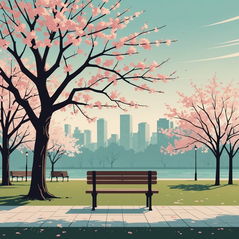 An emotional and atmospheric piano composition, evoking feelings of serenity and deep thought as cherry blossoms gently sway in the wind, perfect for anime background scenes.