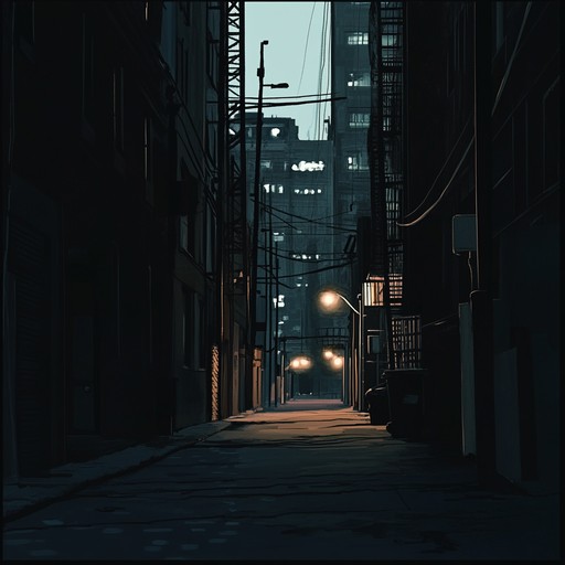 A driving, groovy instrumental track that blends tense electronic rhythms with dark, atmospheric melodies, evoking the feeling of a suspenseful journey through dimly lit city streets.