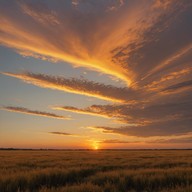 soothing strings echo across fields